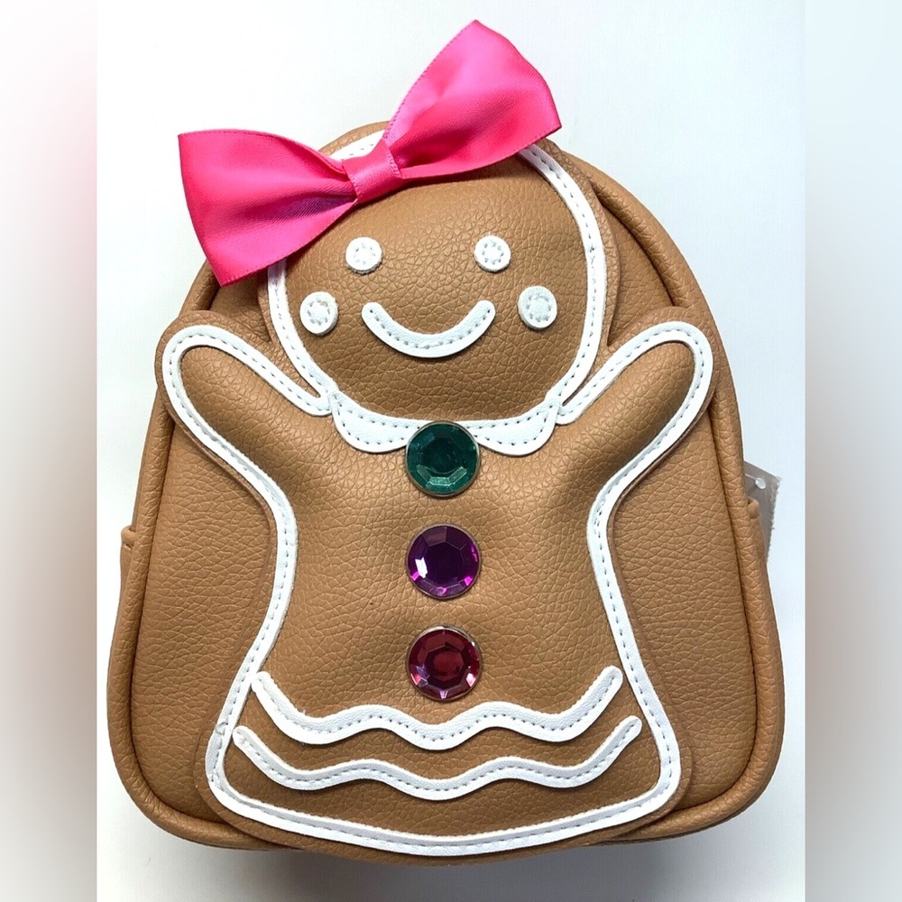 Bath & Bodyworks Brown Gingerbread mini Backpack with Pink Bow